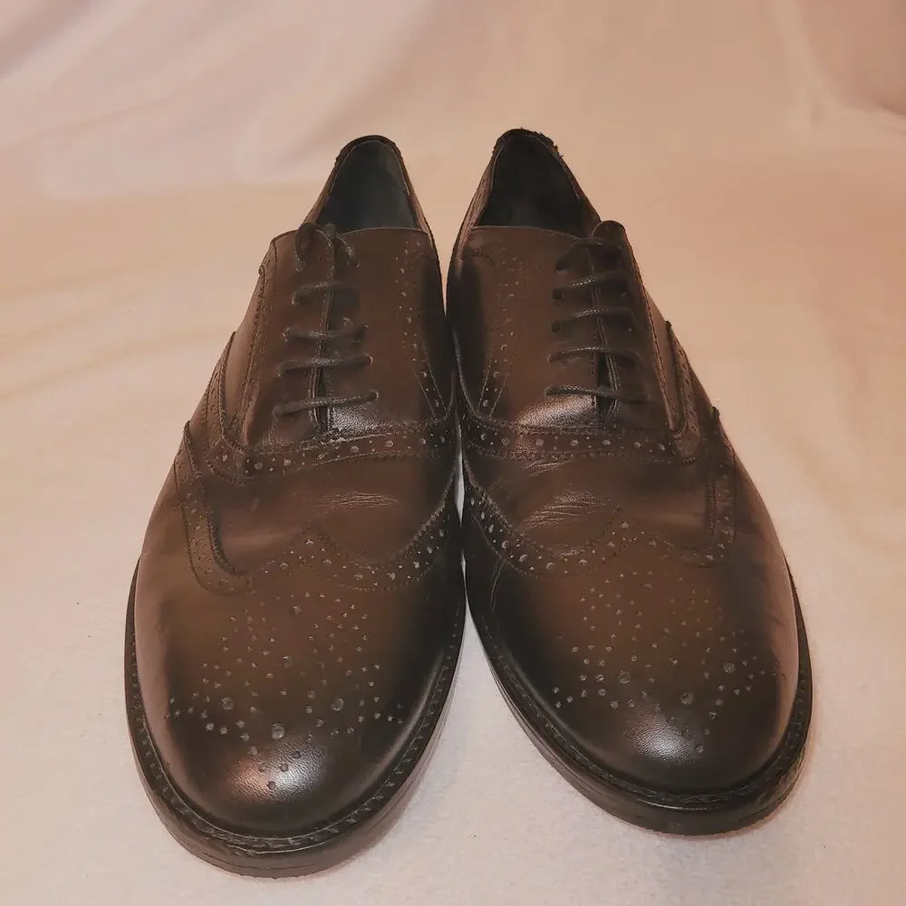 Oliver Sweeney Mens Harwood Black Wing Tip Leather Dress Shoes Size 12